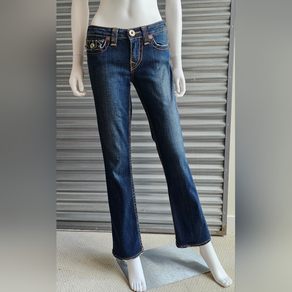 True Religion Vintage Jeans, boot cut, sz 27, 30" inseam, dark wash, 8" rise